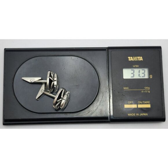 Allan Adler Sterling Silver Scarab Cufflinks 1940s Silversmith to the Stars - Picture 9 of 9